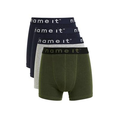 NAME IT KIDS boxershort - set van 4 donkerblauw/grijs melange/donkergroen NAME IT KIDS boxershort - set van 4 donkerblauw/grijs melange/donkergroen