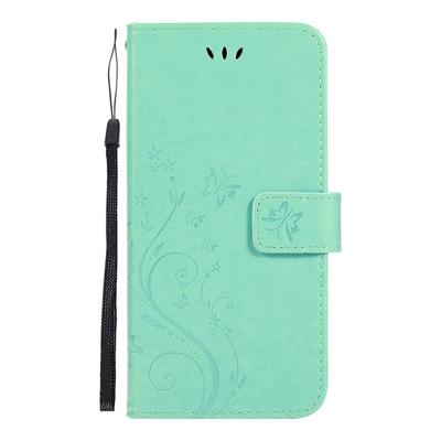 Shop4 - Samsung Galaxy S10 Plus Hoesje - Wallet Case Vlinder Patroon Mint Groen
