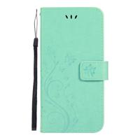 Shop4 - Samsung Galaxy S10 Plus Hoesje - Wallet Case Vlinder Patroon Mint Groen