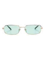 Gucci Eyewear lunettes de vue rectangulaires à logo gravé - Or