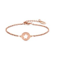 CO88 Collection Inspirational 8CB 90409 Stalen Armband met Hanger - Ster 10 mm - Lengte 16,5 + 3 cm - Rosékleurig - thumbnail