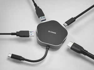 D-Link DUB-M420 laptop dock & poortreplicator Bedraad Thunderbolt 3 Zwart, Zilver