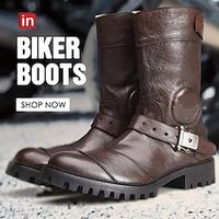 Voor heren Laarzen Cowboy westernlaarzen Motorlaarzen Retro Wandelen Casual Dagelijks Leer Comfortabel Korte laarsjes / Enkellaarsjes Leegloper Zwart Koffie Lente Herfst Lightinthebox