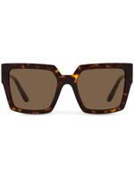 Dolce & Gabbana Eyewear lunettes de soleil à effet écailles de tortue - Marron