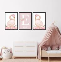 Posters - Roze Zwaan / Gepersonaliseerd / Set van 3