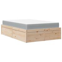 vidaXL Bed met matras massief grenenhout 120x190 cm, bed, bed ombouw, tweepersoonsbed, bedbodem, slaapkamermeubel, 2 persoonsbed, logeerbed