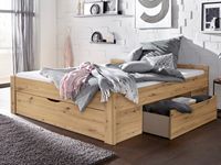 Bed SCARLETT 180x200 cm artisan eik met drie lades zonder hoofdeinde - thumbnail