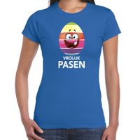 Paasei vrolijk Pasen t-shirt blauw voor dames - Paas kleding / outfit