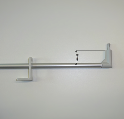 Duco bedieningstang B=20 1000mm Alu F1 (zilver/grijs) Duco bedieningstang B=20 1000mm Alu F1 (zilver/grijs)