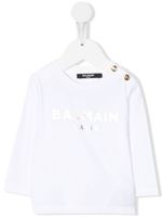 Balmain Kids t-shirt à logo métallisé - Blanc - thumbnail