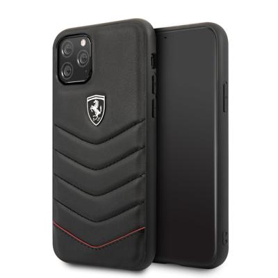 Ferrari Scuderia - Lederen backcover hoes - iPhone 11 Pro Max - Zwart + Lunso beschermfolie Ferrari Scuderia - Lederen backcover hoes - iPhone 11 Pro Max - Zwart + Lunso beschermfolie