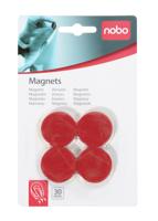 Nobo MAGNETS 30MM RED 4 SKPACK