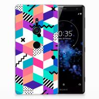 Sony Xperia XZ2 TPU Hoesje Blokken Kleurrijk