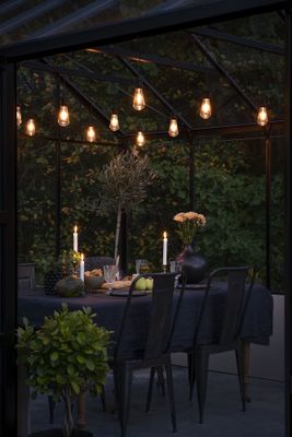 Konstsmide 2352-800 Lichtketting Buiten Aantal lampen 10 LED Barnsteen Verlichte lengte: 9.15 m
