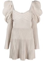 Cult Gaia mutton-sleeve ribbed minidress - Tons neutres