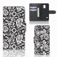 Samsung Galaxy S5 Mini Hoesje Black Flowers