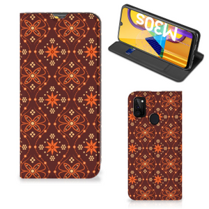 Samsung Galaxy M30s | M21 Hoesje met Magneet Batik Brown