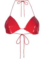 Nuè brassière Jade à sequins - Rouge