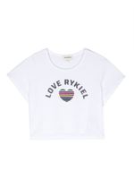 SONIA RYKIEL ENFANT t-shirt crop à logo imprimé - Blanc - thumbnail