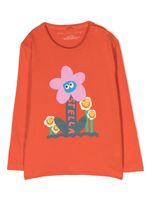 Stella McCartney Kids t-shirt en coton à fleurs - Orange