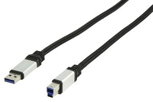 König USB 3.0 USB-kabel 1,8 m USB 3.2 Gen 1 (3.1 Gen 1) USB A USB B Zwart