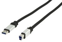 König USB 3.0 USB-kabel 1,8 m USB 3.2 Gen 1 (3.1 Gen 1) USB A USB B Zwart - thumbnail