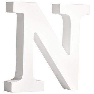 Witte houten letter N 11 cm   -