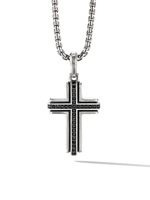 David Yurman pendentif Deco Cross en argent sterling serti de diamants