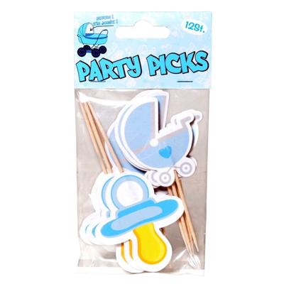 Prikkers met geboorte decoratie jongen