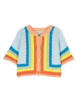 Stella McCartney Kids cardigan en crochet à design colour block - Orange