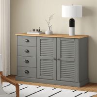 Dressoir met lades VIGO 113x40x75 cm massief grenenhout grijs - thumbnail