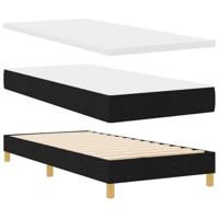 vidaXL Boxspringbed met matras stof zwart 90x200 cm