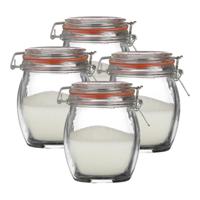 Weckpot/inmaakpot - 4x - 750 ml - glas - met beugelsluiting - D11 x H14 cm - thumbnail