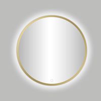 Best Design Badkamerspiegel Venetië Nancy LED Verlichting 100x100 cm Rond Mat Goud