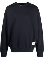 Jil Sander sweat en coton à patch logo - Bleu - thumbnail