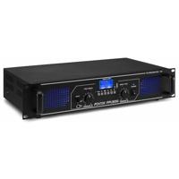 Fenton FPL500 digitale versterker - 2 x 250 watt, Bluetooth, geïntegreerde mediaspeler, USB-poort, SD-slot, blauw LED-effect, klasse D digitale versterker, rackmontage, inclusief afstandsbediening