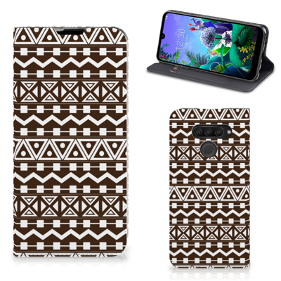 LG Q60 Hoesje met Magneet Aztec Brown