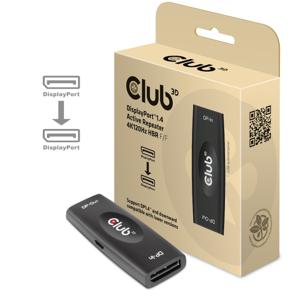 CLUB3D DP 1.4 4K120HZ HDR ACTIVE REPEATER F/F displayport Zwart