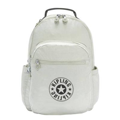 Kipling rugzak Seoul zilverkleurig Kipling rugzak Seoul zilverkleurig