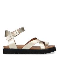 Manfield leren sandalen goud