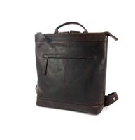 Dames rugzak schoudertas KOLKATA waxed pull up Bruin