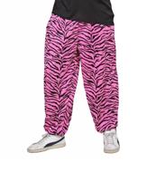 Baggy Broek 80's zebra roze
