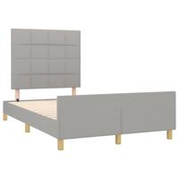 vidaXL Bedframe met hoofdbord lichtgrijs 120x190 cm, bed, ledikant, tweepersoonsbed, slaapmeubel, bedbodem, bedden, slaapmeubels, slaapmeubelen