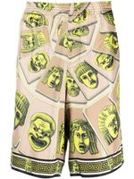 Versace short Le Maschere en soie - Vert