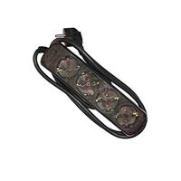 Edp 41007 meervoudige stopcontact, 4 geaarde stopcontacten, 1,5 m, 3 x 1,5 mm, zwart