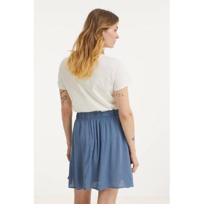 ICHI mini rok IHMARRAKECH met plooien blauw