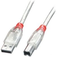 Lindy 41751 0.5m USB A USB B Transparant USB-kabel