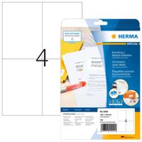 Herma 4229 Correctie-etiketten 105 x 148 mm Papier, mat Wit 100 stuk(s) Permanent hechtend Laser (zwart/wit), Kopiëren (zwart/wit), Laser (kleur), Kopiëren