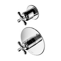 Douchekraan Hotbath Amice Inbouw Thermostatisch Rond Glans Chroom 2 Greeps