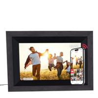 Rollei Smart Frame WiFi 105 in bruin hout. 10,1 inch digitale fotolijst met WiFi-functie voor het afspelen van uw foto's en video's met geluid, kleur: hout zwart